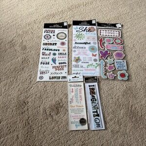 Lot Of 5 Friendship Girl Theme Scrapbook Stickers Inspirational New In Package